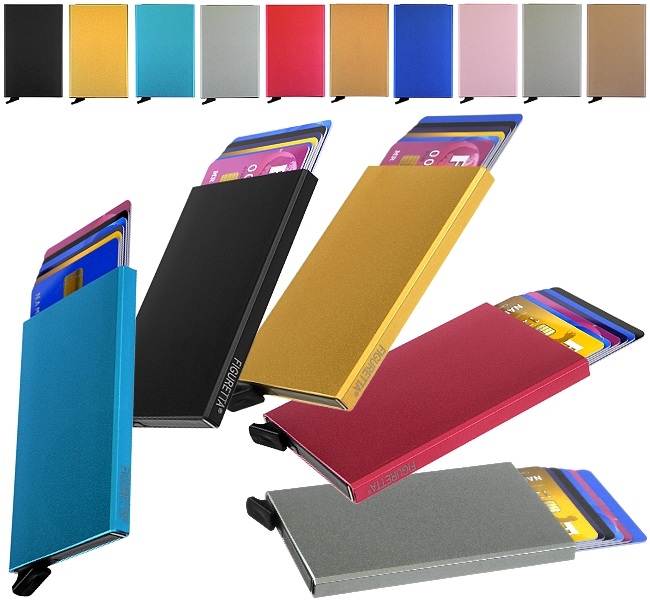 FIGURETTA, Aluminium, Synthetic, Kartenmäppchen, Kreditkartenetui, Mäppchen, EC, Kredit, Karten, Metall, Etui, credit card case